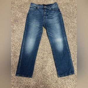 Lucky Brand 8/29 Classic Dark Fade Blue Denim Jeans Women’s 4 Button up front